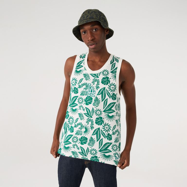 Ropa New Era Mlb Blancos - LA Dodgers MLB Floral Print Tank Top 75163RETK